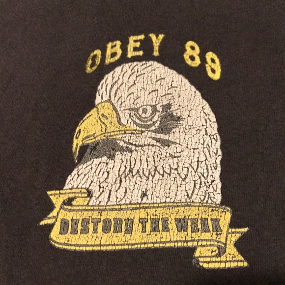 Grey obey destroy the weak t shirt - Picture 2 of 4